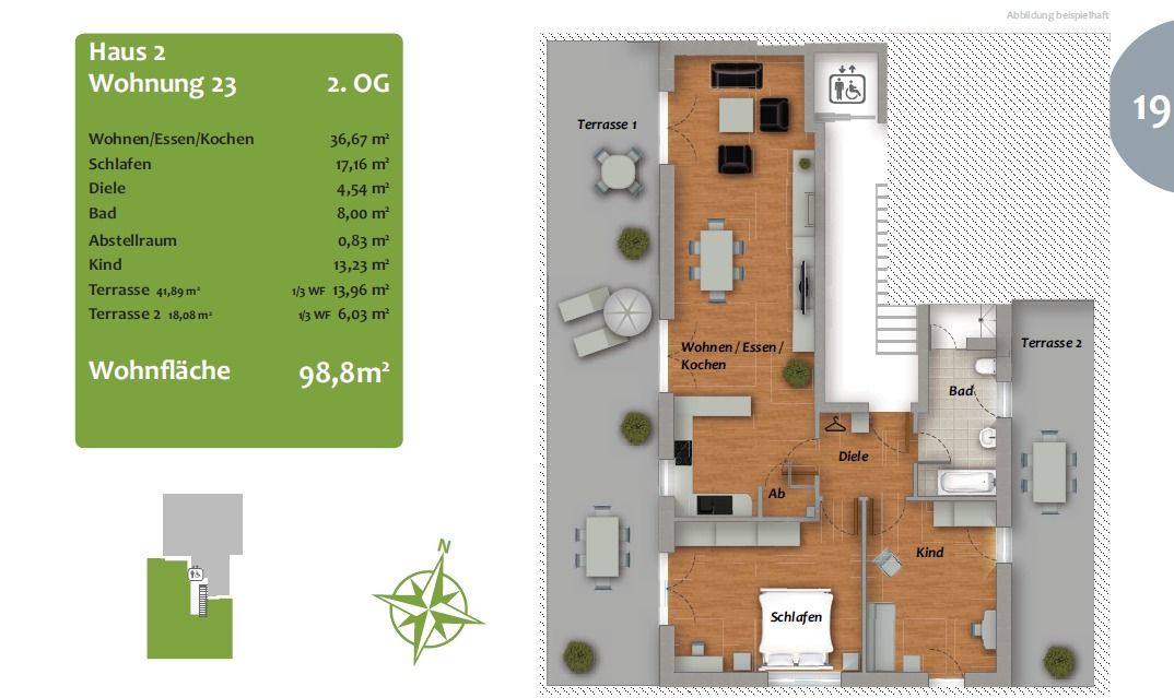 Exklusive 3 ZKB Moderne Terrassenwohnung (BJ.2017)  mit hochwertiger Ausstattung und EBK!