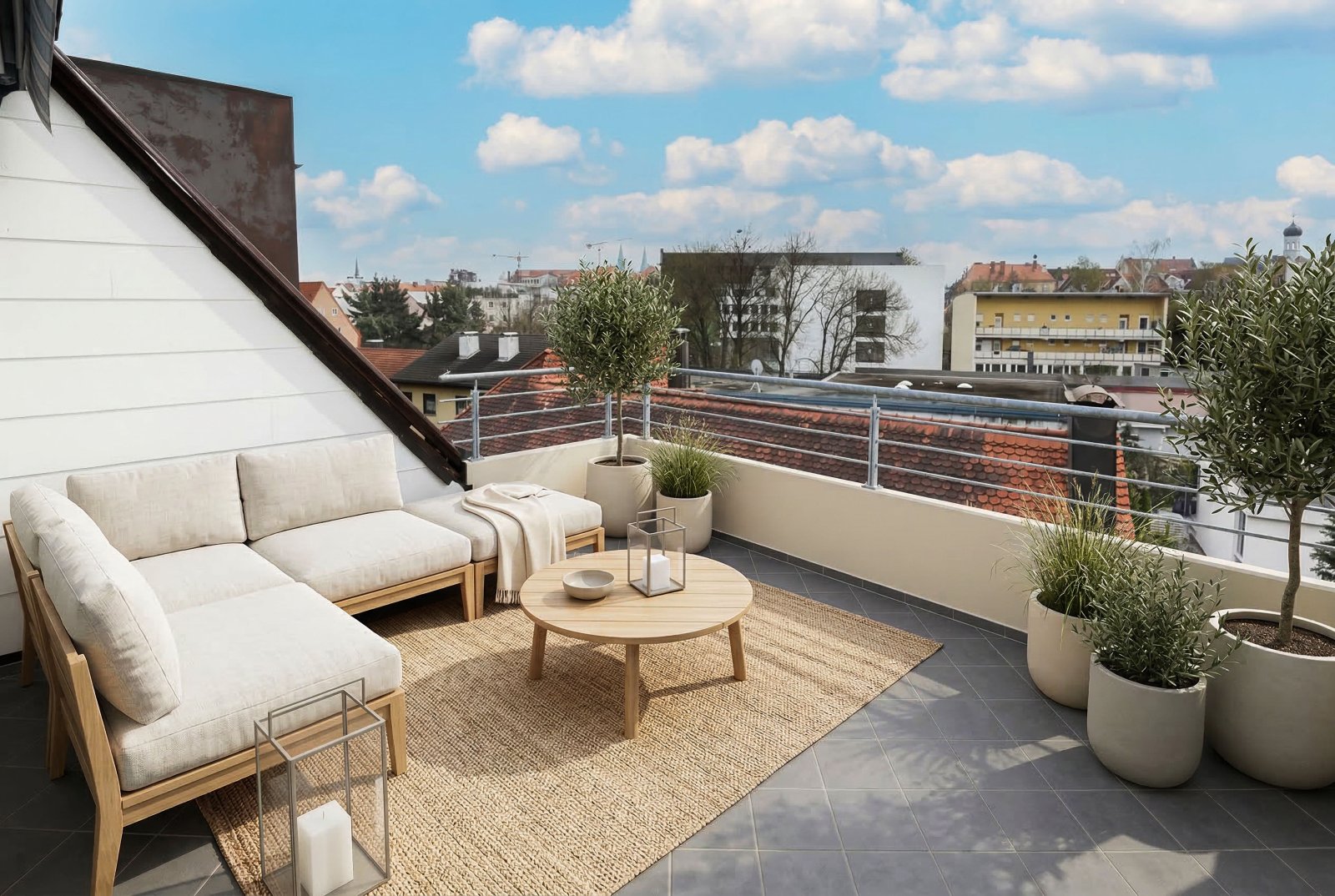 Juwel in der Innenstadt von Augsburg! Kernsanierte 2 ZKB mit Dachterrasse in absoluter Zentrumslage im Georgenviertel! Bald mieterfrei!