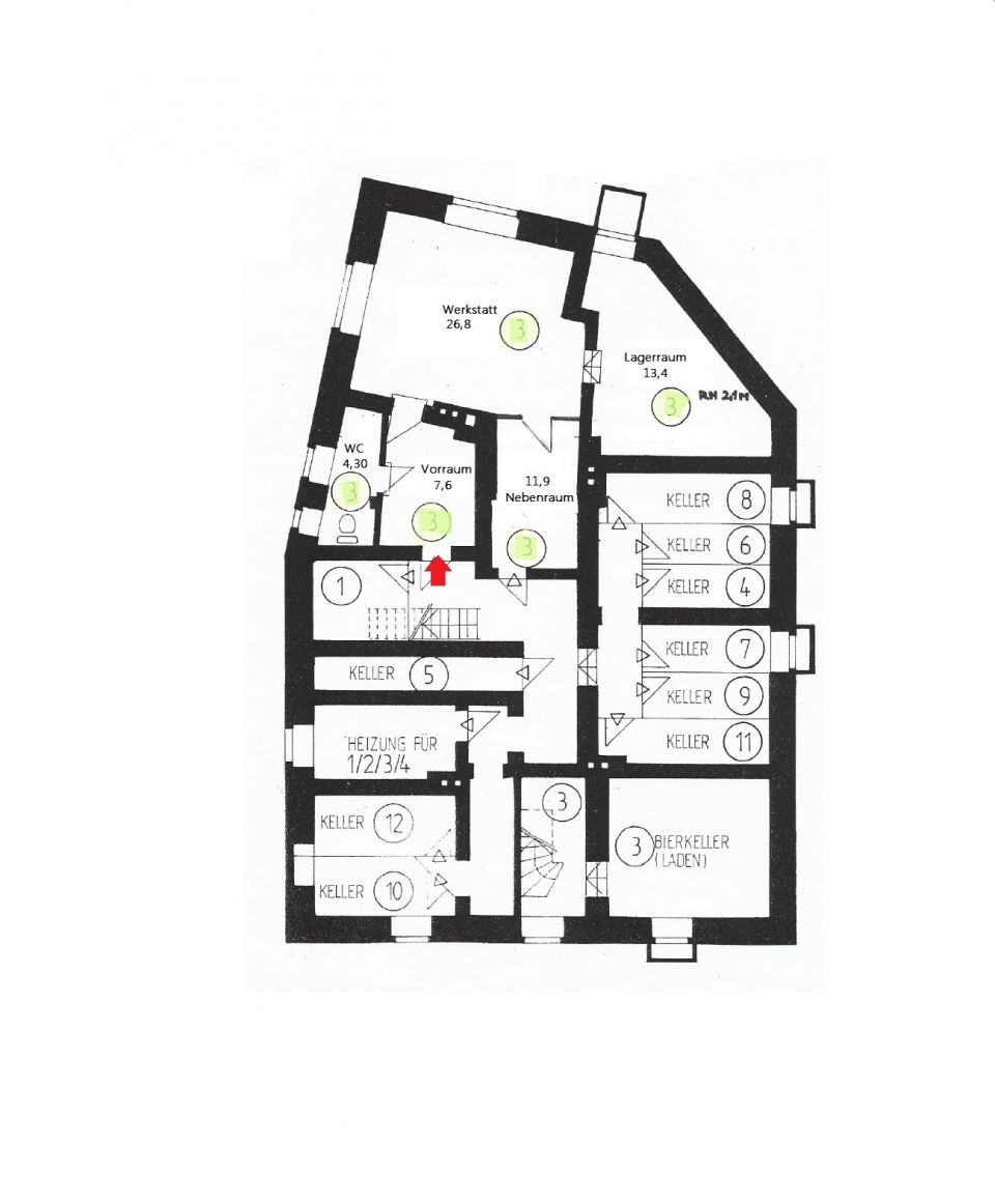 Lager-/ Werkstatt-/ Hobbyräume inkl. WC/Dusche und Küchenanschlüsse in der Augsburger-Innenstadt! 
