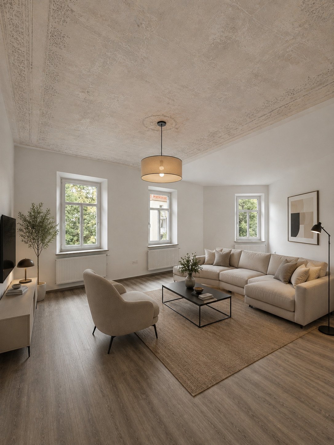 Augsburg: Charmante und vollständig renovierte 5 ZKB Altbauwohnung mit Garten und Zugang zum Schäfflerbach in ruhiger Innenstadtlage 