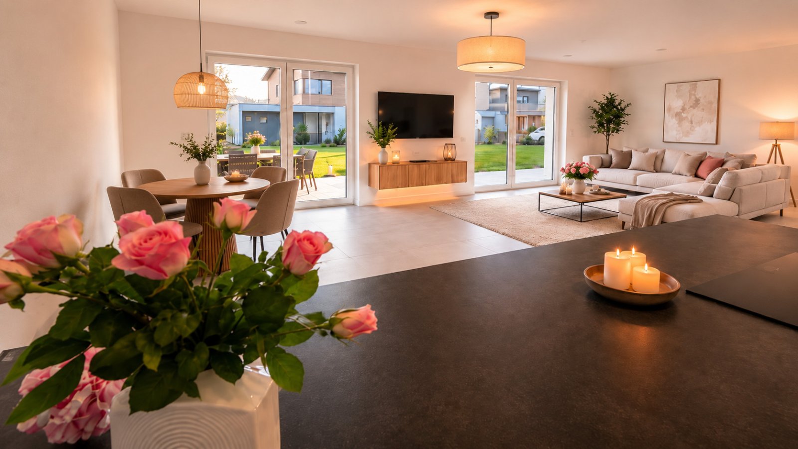 Heretsried: Exklusive Doppelhaushälfte Neubau 2024 | KfW-55 | A+ | Garten | Glasfaser | Designküche 